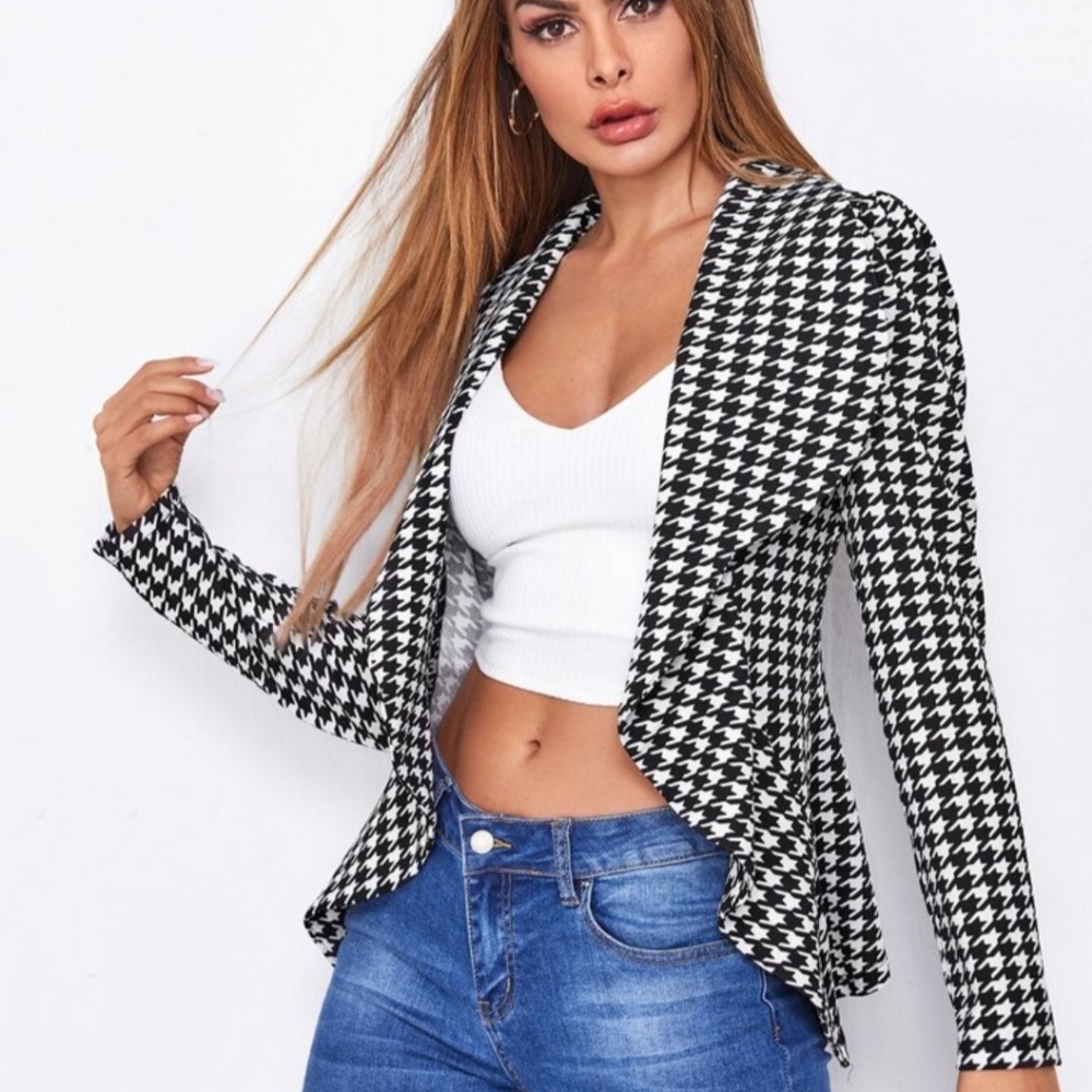 MEDIUM Shein Houndstooth skirt and blazer